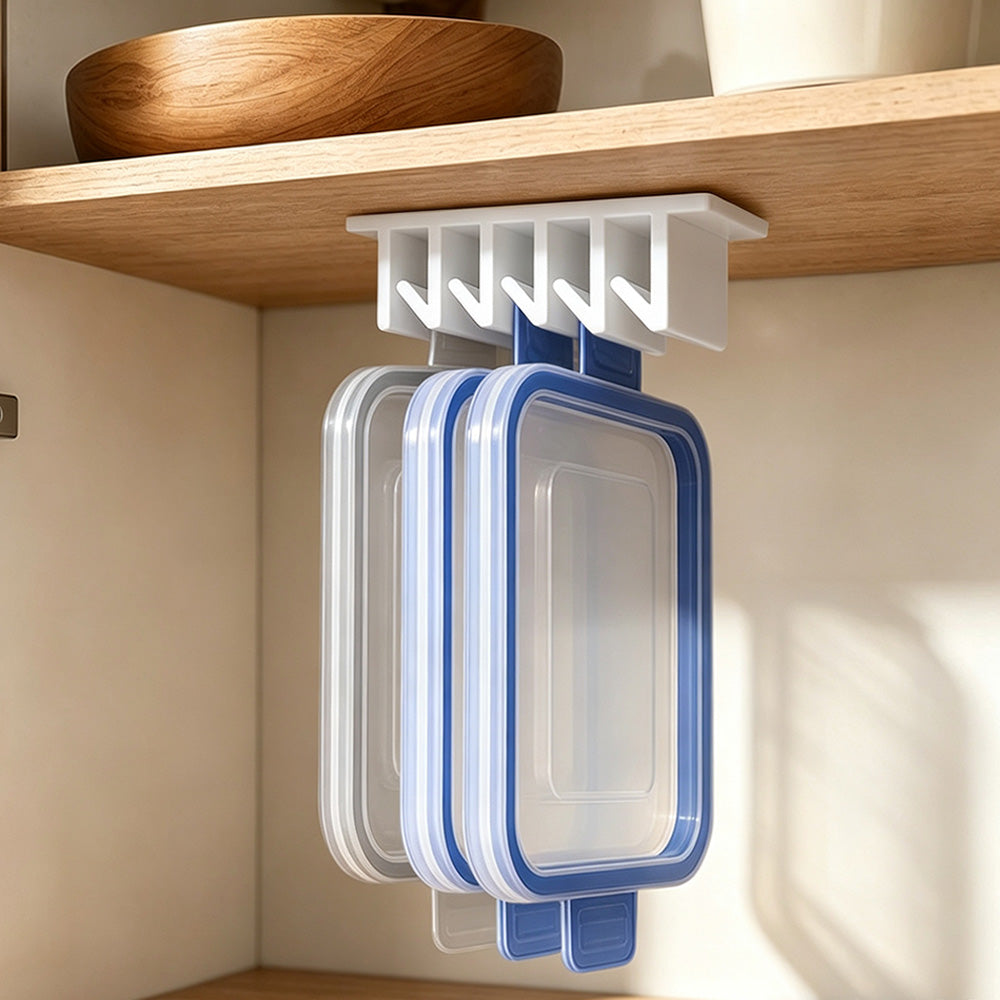 2 Pcs Under Shelf Lid Organizer Slide In for Kitchen Cabinet Storage-Style 1
