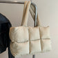 Puffer Tote Bag Large Quilted Puffy Handbag Lightweight Satchel Purse