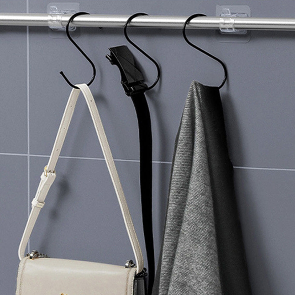 10 Pcs No Drill Curtain Rod Holder Self Adhesive Hook for Smooth Surface
