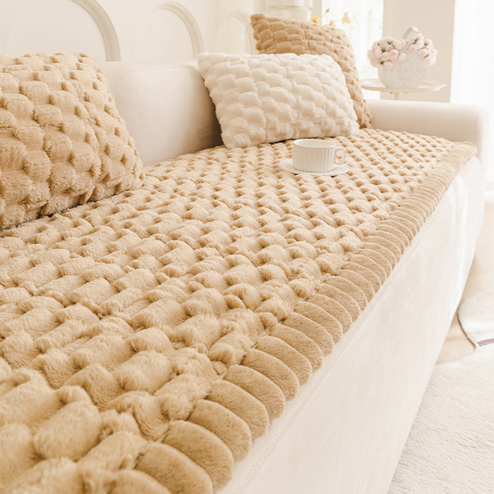 Non Slip Couch Cover Soft Wear Resistant Furniture Protector for Sofa Protection-Brown