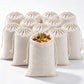 10 Pack Cotton Linen Drawstring Storage and Gift Bags in 2 Sizes