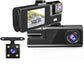 3 Channel Wi-Fi Dash Cam 2inch IPS Dash Cam Front and Rear Night Vision Dash Cam