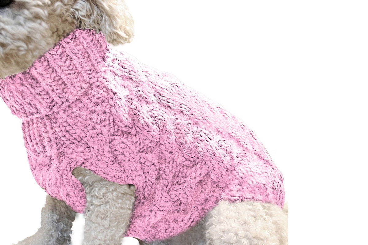 Puppy Dog Jumper Winter Warm Knitted Sweater Pet Clothes for Small Dogs Coat-Pink
