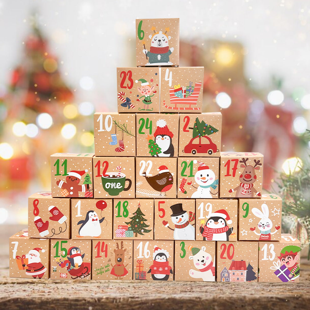 24 Pack DIY Christmas Advent Calendar Boxes 24 Days Countdown Gift Boxes
