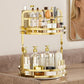 Rotating Makeup Organizer Double Layer with Brush Holder for Skincare Perfume