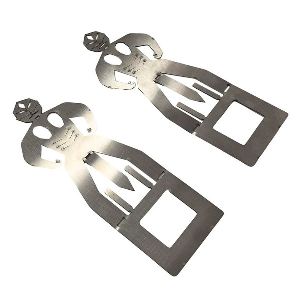 2Pcs Funny Man Shape Hot Dog Roaster Reusable Stainless Steel Sausage Holder for BBQ