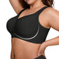Women Wireless Bra Full Coverage Comfortable Seamless Plus Size-Black