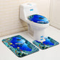 3Pcs Non-Slip Rug Bath Mat Bathroom Contour Toilet Seat Lid Cover Set