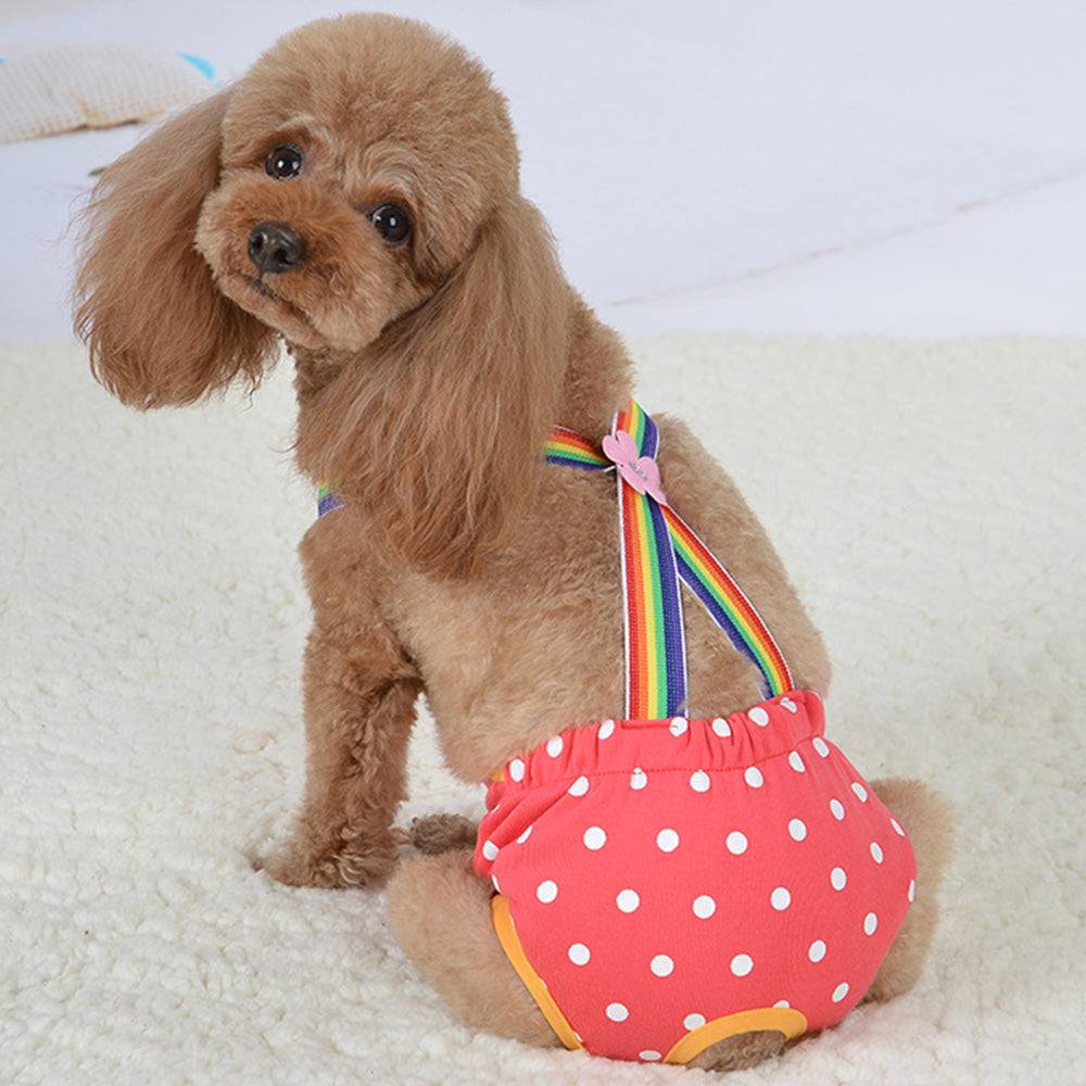 Cute Harness Female Dog Sanitary Pants Reusable Menstrual Diaper
