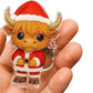 2D Highland Cow Advent Calendar 24 Days Christmas Countdown Calendar for Xmas Tree