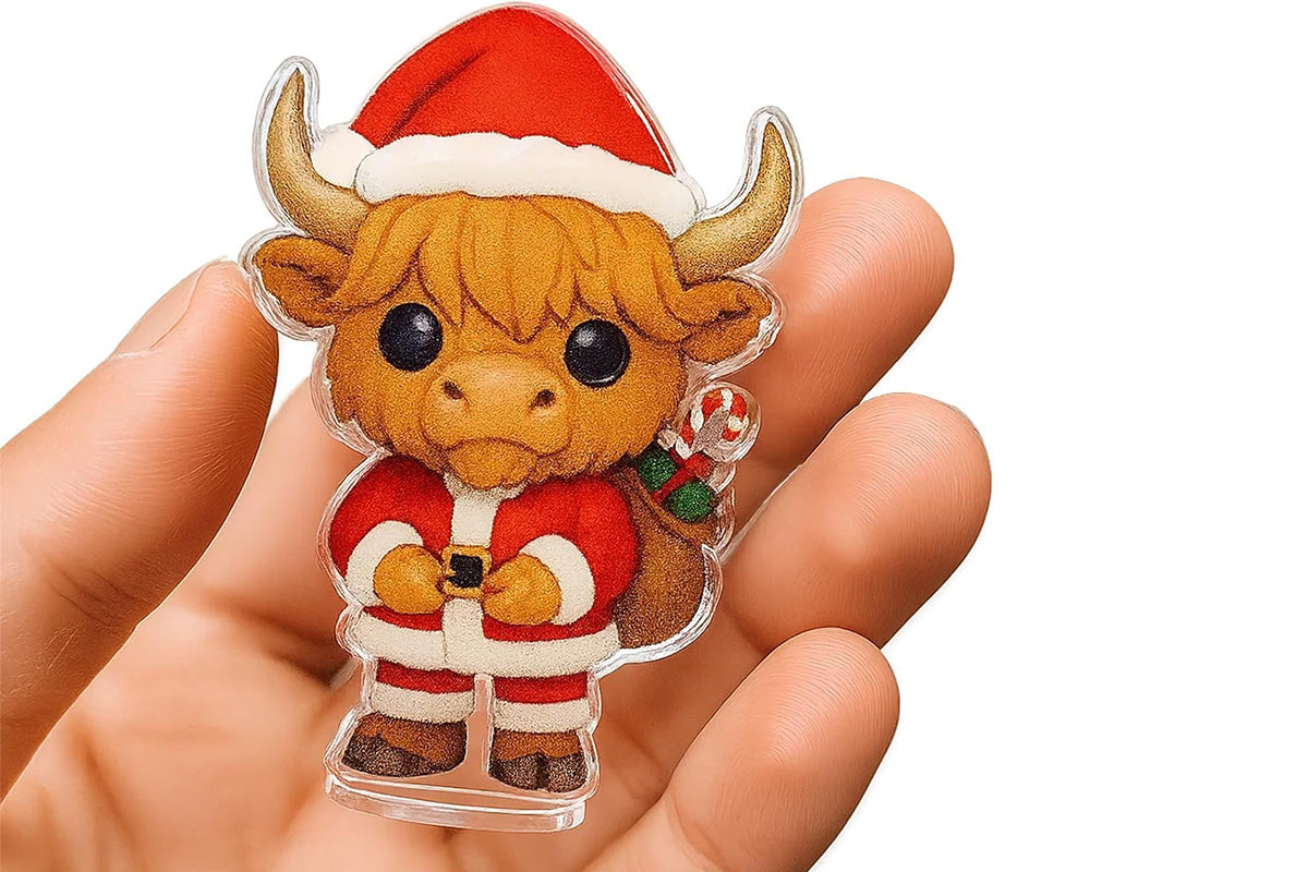 2D Highland Cow Advent Calendar 24 Days Christmas Countdown Calendar for Xmas Tree