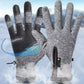 Winter Gloves Thermal Touch Screen Windproof Warm Outdoor Cold Weather for Men Women-Grey