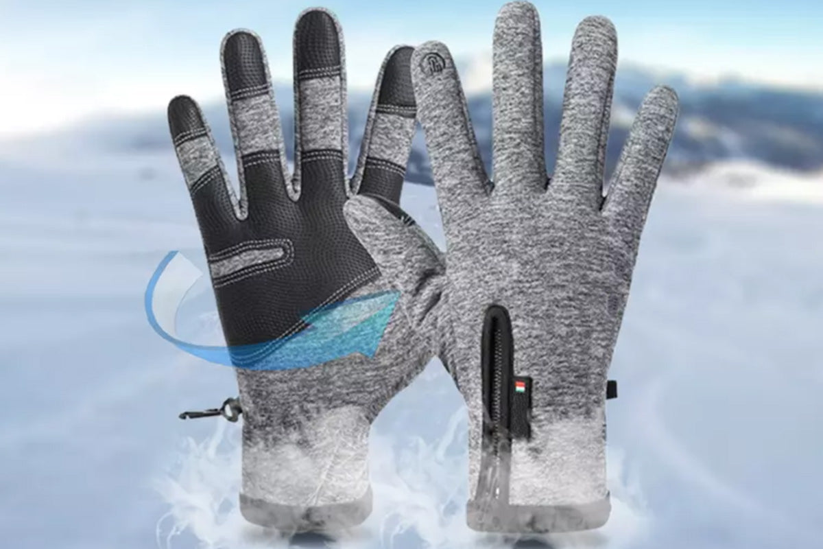 Winter Gloves Thermal Touch Screen Windproof Warm Outdoor Cold Weather for Men Women-Grey
