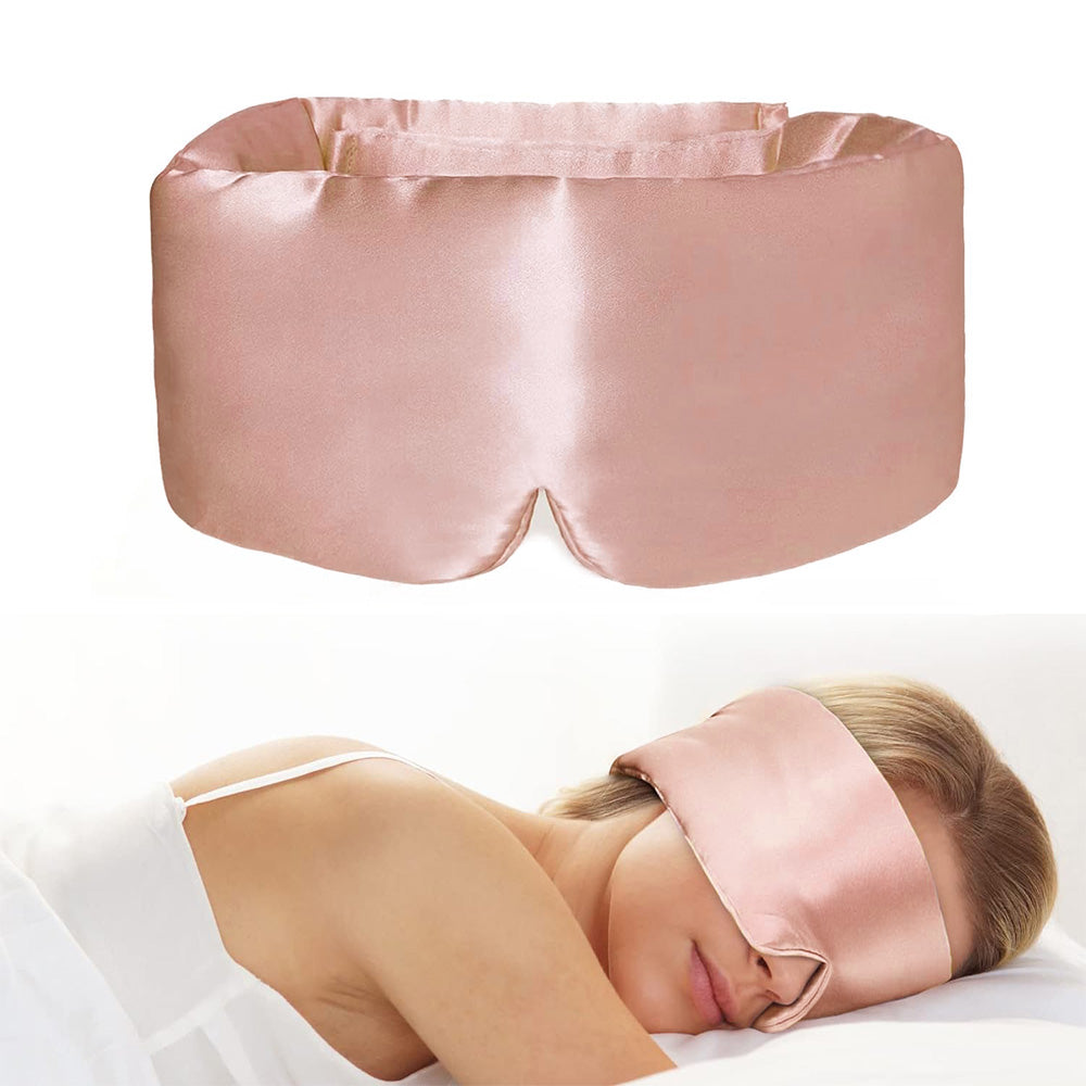 Silk Eye Mask Blackout Sleeping Face Hugging for Side Sleepers Pressureless