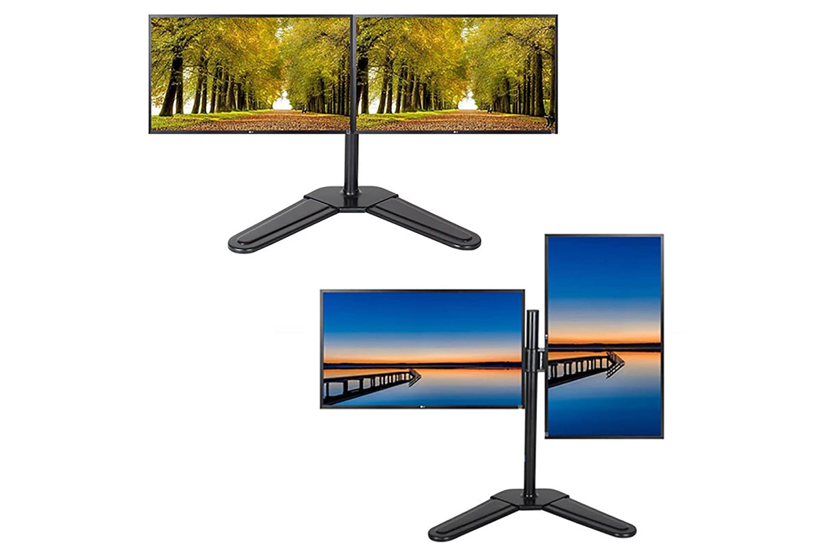 Monitor Stand Vertical Desktop Mount Freestanding Adjustable V-Base HD LED TV Screens