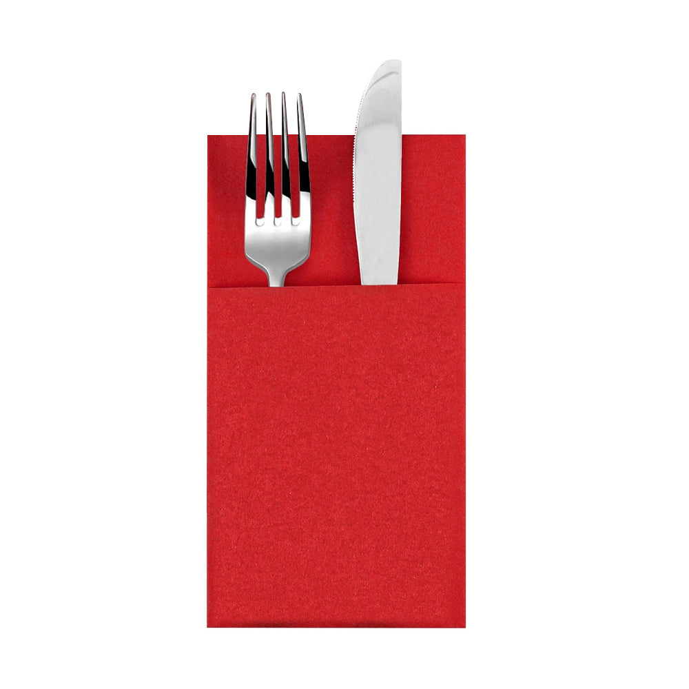 50 Pcs Disposable Linen-Feel Dinner Napkins with Bulit-in Flatware Pocket