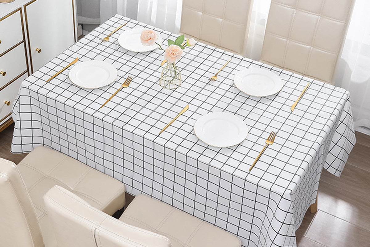 2-Pack PVC Tablecloth Waterproof Oilproof Checkered Pattern