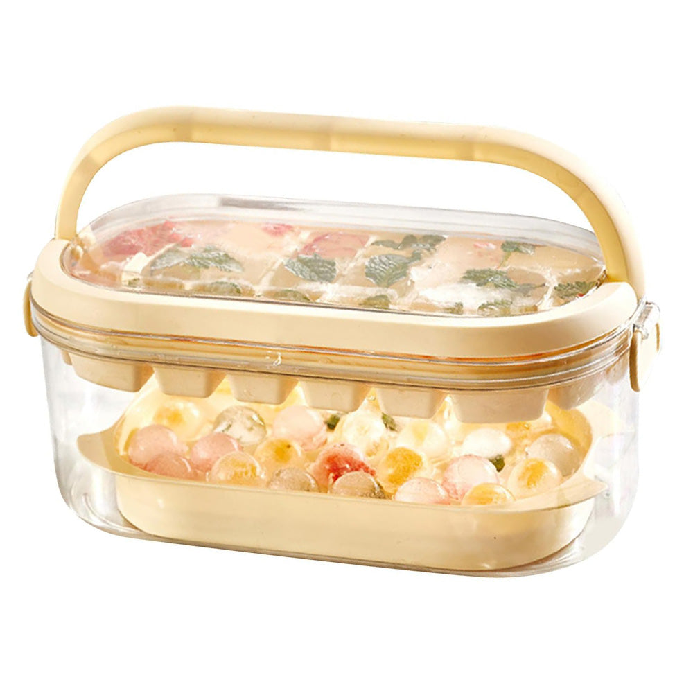2-Tier Ice Cube Tray Mold with Press-Release Lid and Storage Box for Kitchen