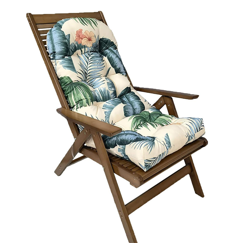 High Back Rocking Chair Cushion Water Resistant Outdoor Seat Pad with Ties