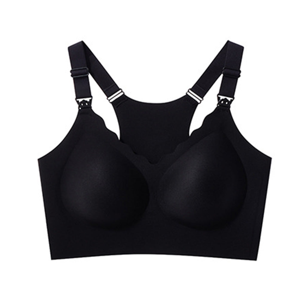 Seamless Bra for Women Adjustable Wirefree Bra for Sport Daily Wear-Black