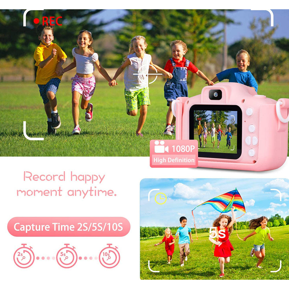 1080P HD Cute Animal Digital Camera Toy with 64G Memory Card-Panda