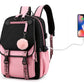 Girls Backpack Middle School Students Bookbag with USB Charge Port