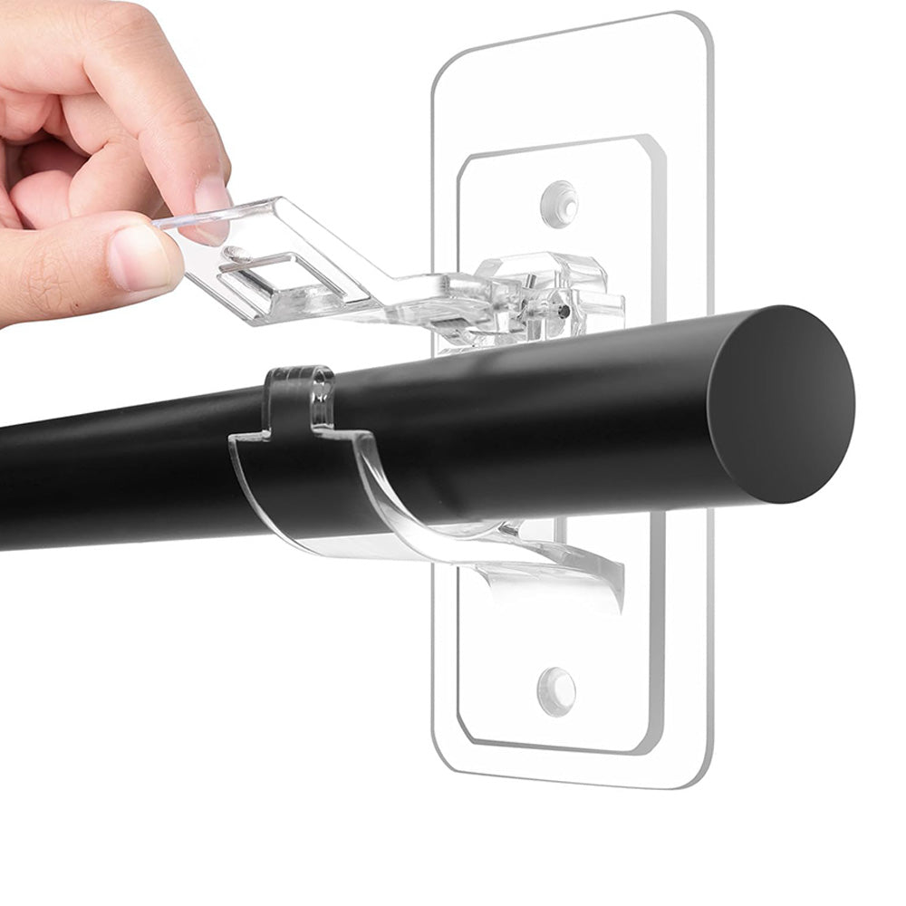 Curtain Rod Brackets Self Adhesive No Drill Transparent Invisible Holders for Curtains Towels
