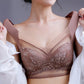 Women V Neck Floral Lace Seamless Bra