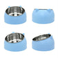 400ml Stainless Steel Tilted Pet Bowl Non-Slip Raised Feeder for Cats and Dogs