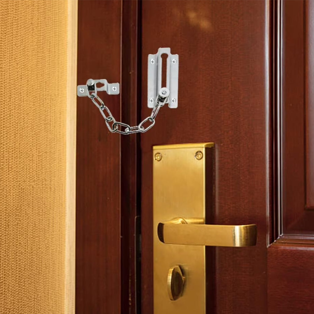 2 Pack Door Security Chain Lock Strong Door Chain Lock with 12 Screws for Wood Door