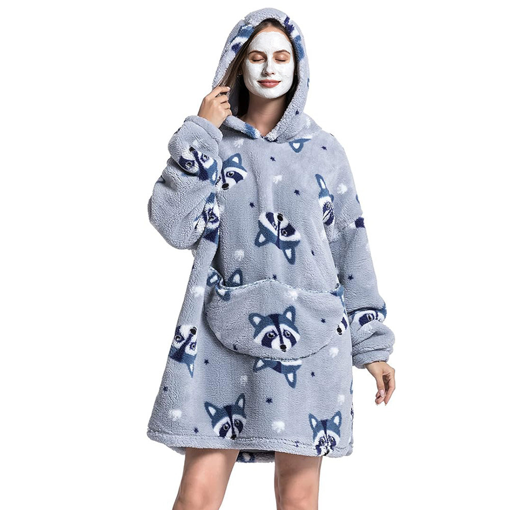 Hooded Blanket Hoodie Ultra Plush Comfy Sweatshirt Fleece-Style 1