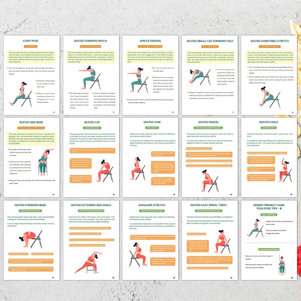 Chair Yoga Journal Notebook for Adults Seated Exercise Guide