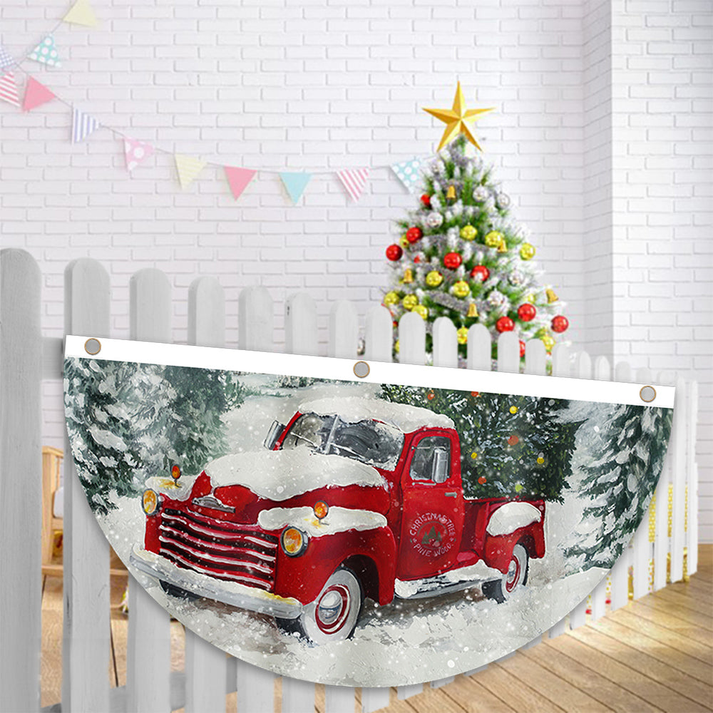Merry Christmas Banner Flag Sign Xmas Outdoor Indoor Hanging Home Party Decor