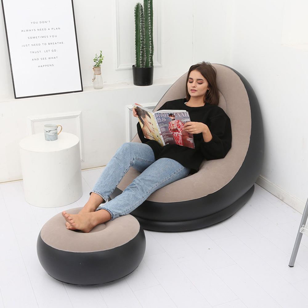 Inflatable Lounge Chair and Footrest Set