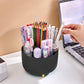 360 Degree Rotating Desk Pen Organizer with 5 Compartments