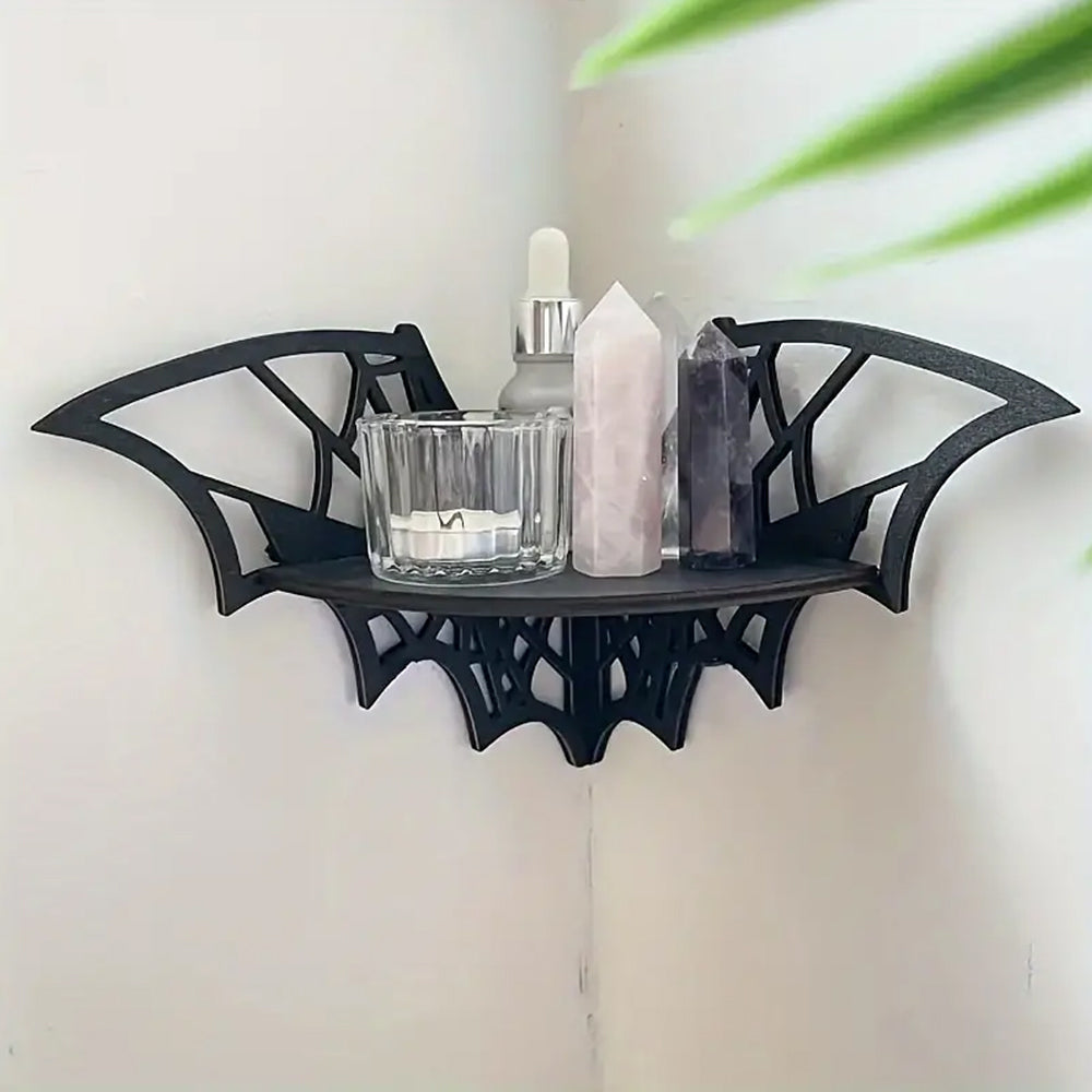 2Pcs Wooden Wall Corner Shelf-Butterfly and Bat