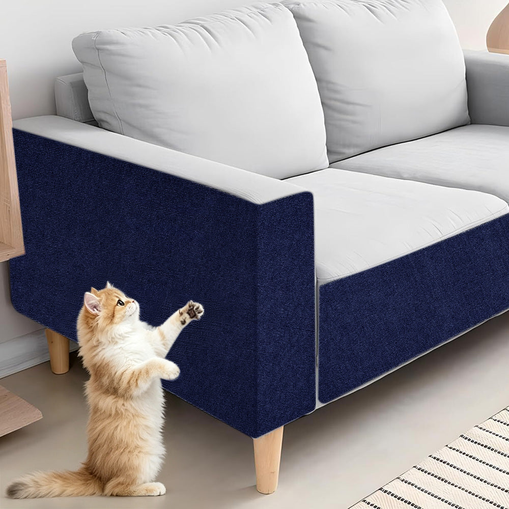 Strong Self-Adhesive Cat-Scratch Protector Furniture Guard Sticker for Sofa Wall Door-Dark Blue