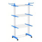 4 Tier Foldable Clothes Drying Rack with Wheels and Storage Hooks