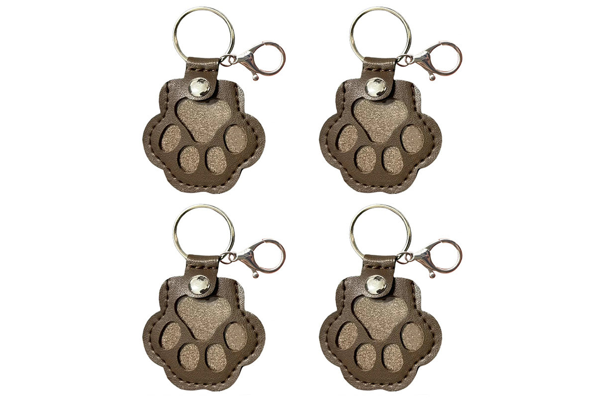 2PCS Pet Paw Shaped Key Chain Pet Fur Storage Key Chain Pet Memorial Gift Key Ring