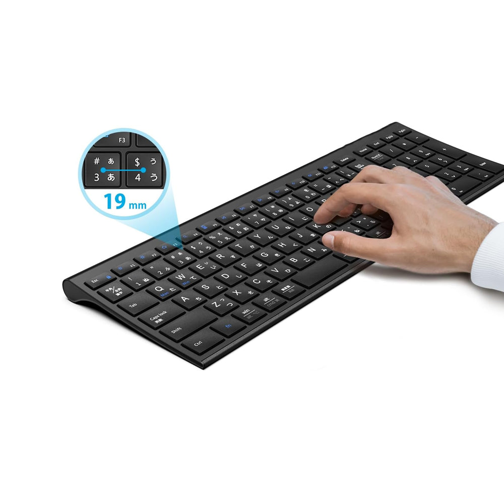 2.4G Ultra-Thin Rechargeable Bluetooth Wireless Keyboard Compatible with Multi-Device