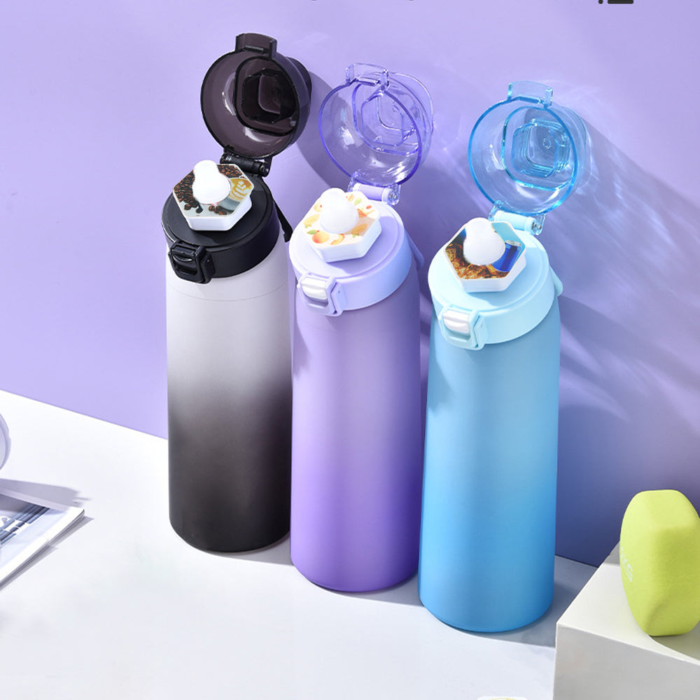 700ML Scent Water Bottle Leak Proof Sport Water Cup with 7 Fragrance Rings