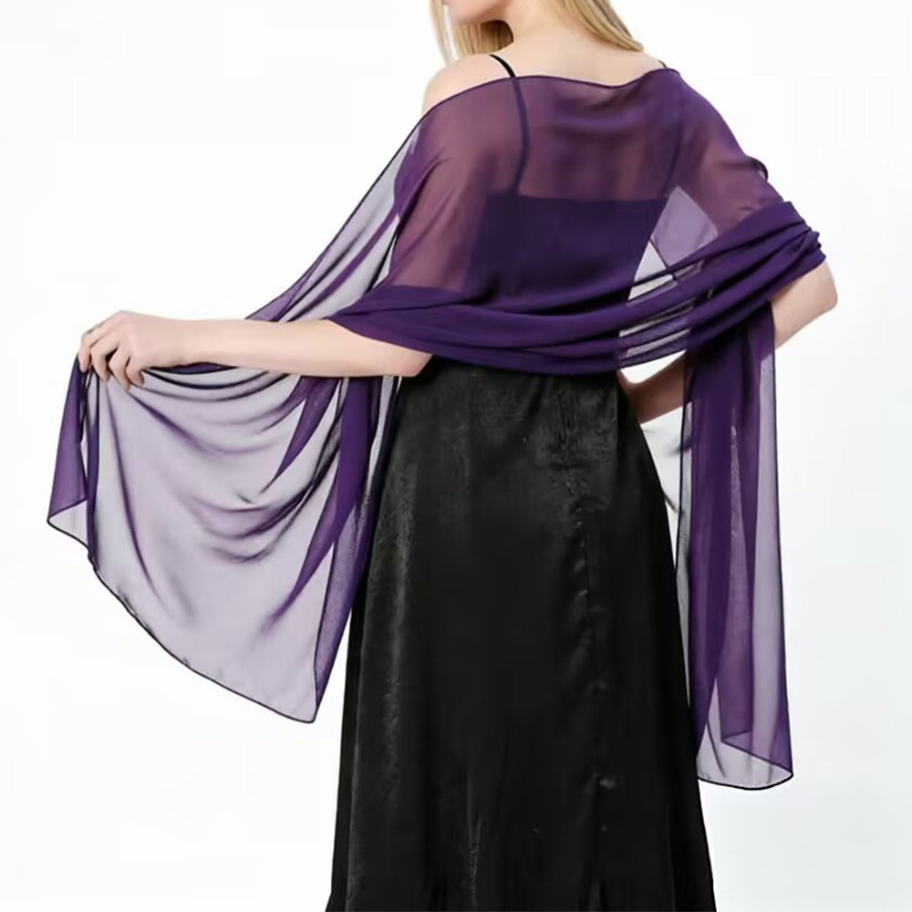 Chiffon Evening Dress Shawl for Weddings Parties 70x170cm