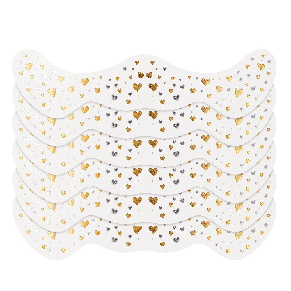 6 PCS Glitter Freckles Face Tattoo Water Resistant Sweat Resistant Gold Transfer Stickers for Party