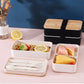 Bento Box 2 Layer Stackable Leak-Proof Japanese Lunch Box with Spoon Fork