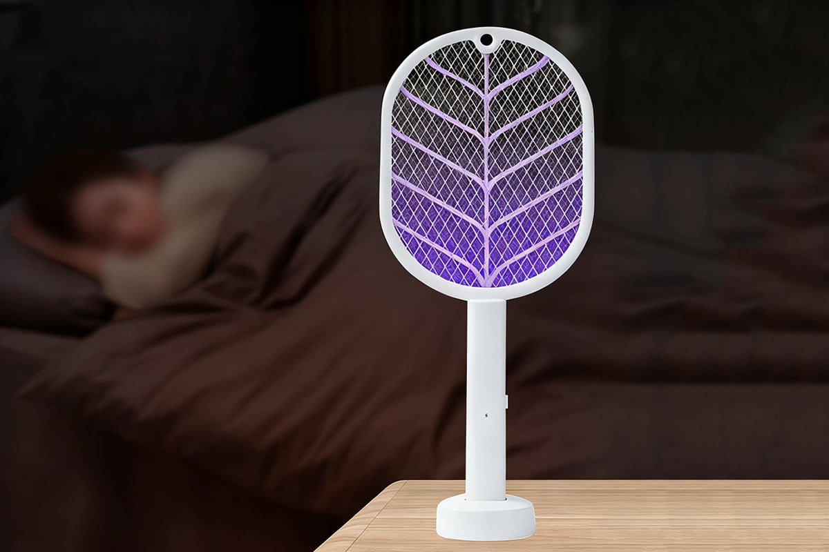 2 In 1 Electric USB Rechargeable Fly Swatter Mosquito Killer Racket