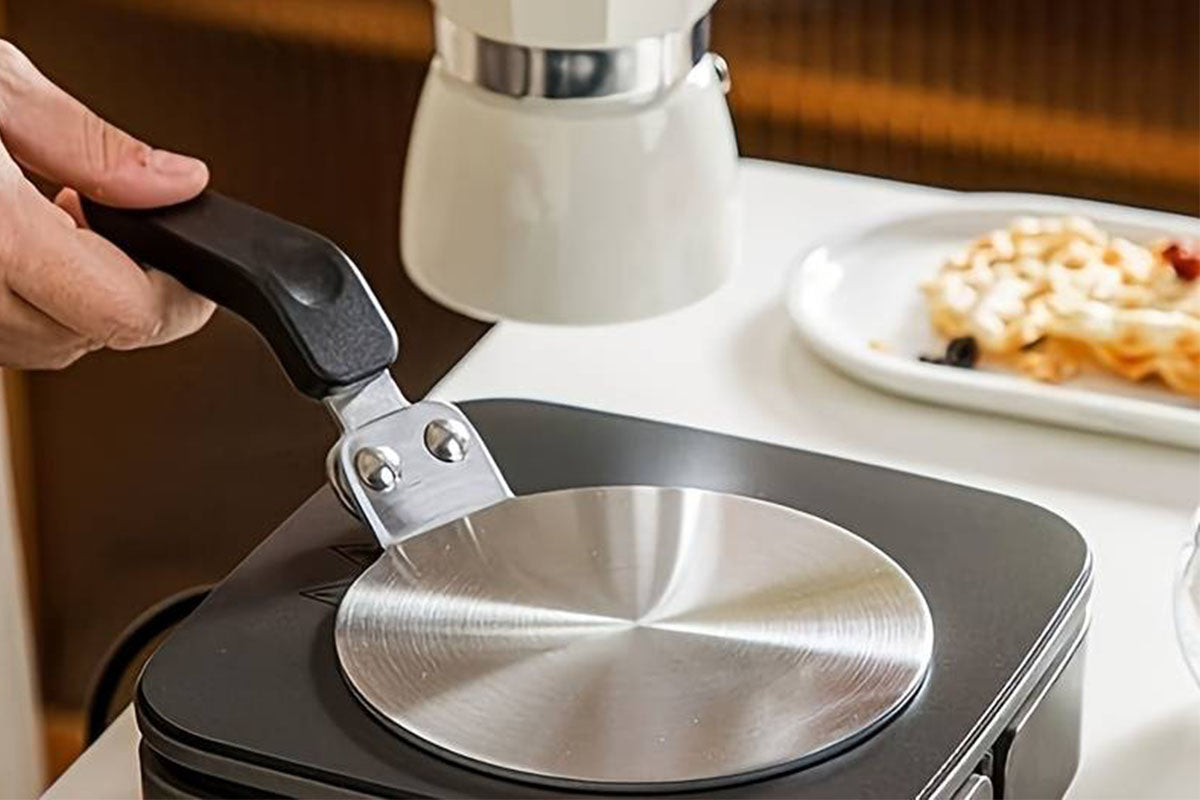 150ML Stovetop Espresso Coffee Moka Pot with 13cm Induction Adapter Plate for Moka Pot