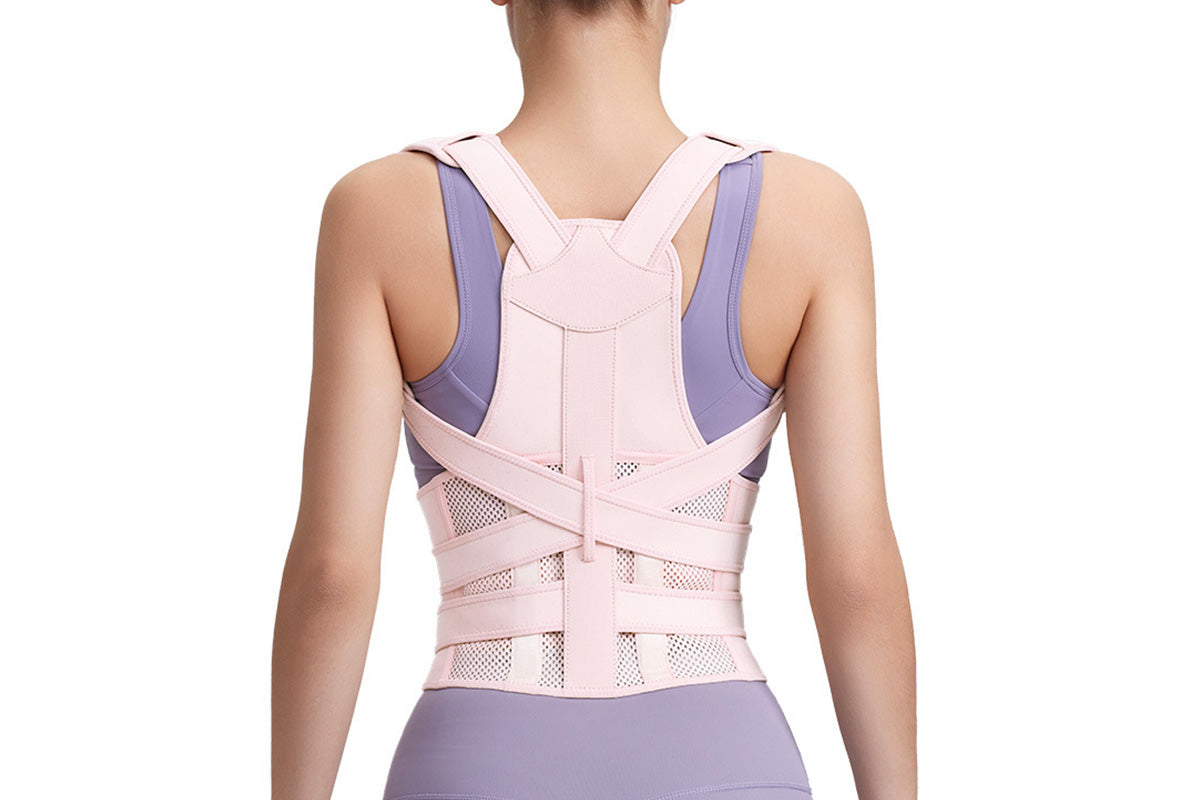 Posture Corrector Back Brace Adjustable Straightener for Improving Back Posture-Pink