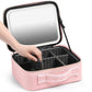 2Pcs 25x10.5x23CM Travel Makeup Storage Bag with Mirror and Light