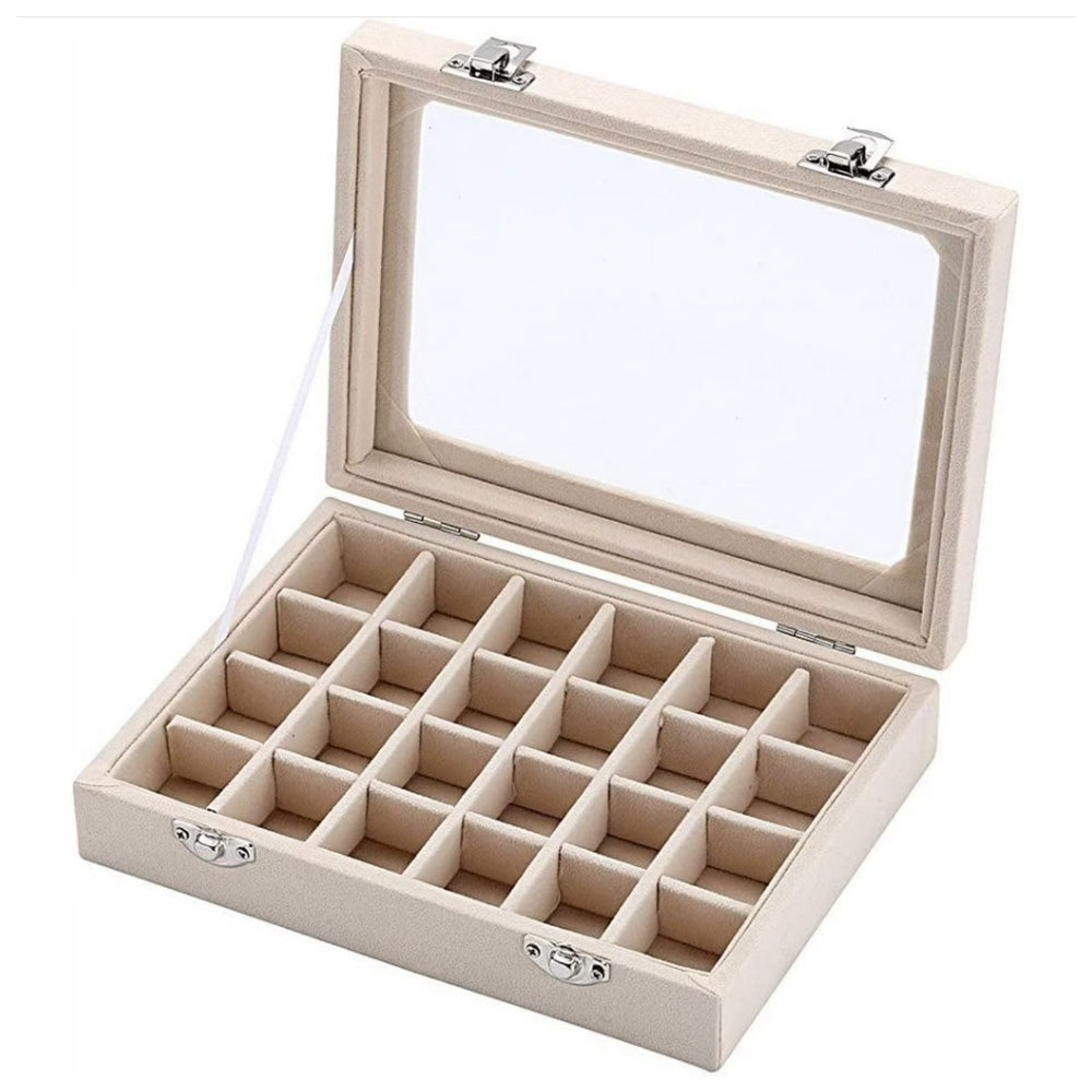 Organizer Case Box Holder Storage Jewelry Earring Ring Velvet Display Travel Portable