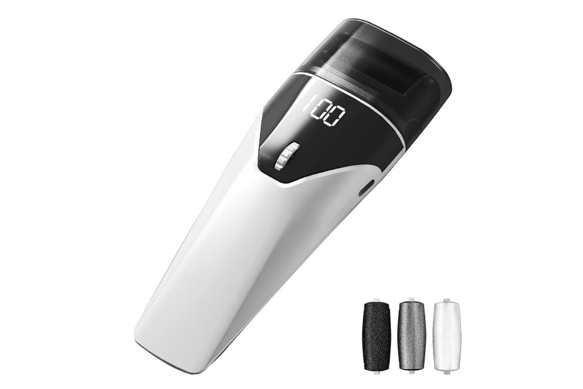 100 Speeds Electric Foot Callus Remover with 3 Rollers LED Light Foot File Pedicure Tool